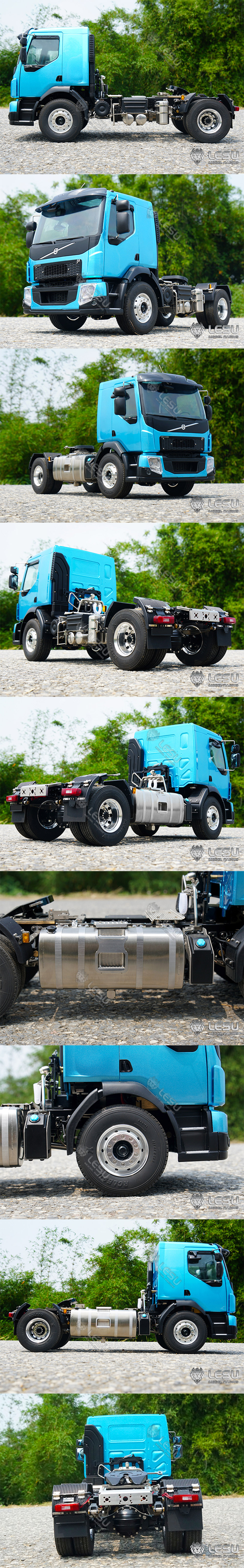 LESU 1/14 Tamiya truck model toy two-axle tractor head metal